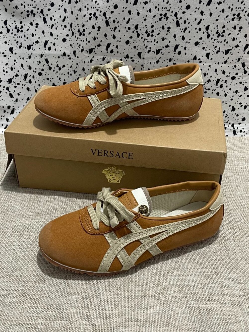 Onitsuka Tiger x Versace Tai-Chi Sakura Trainers Brown Suede Sneakers